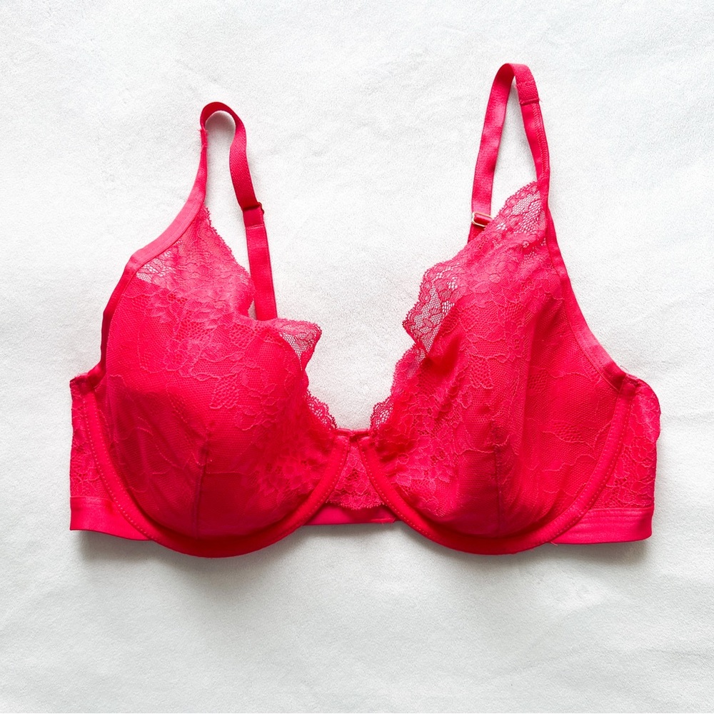 Soma Bright Pink Lace Underwire Bra 38D